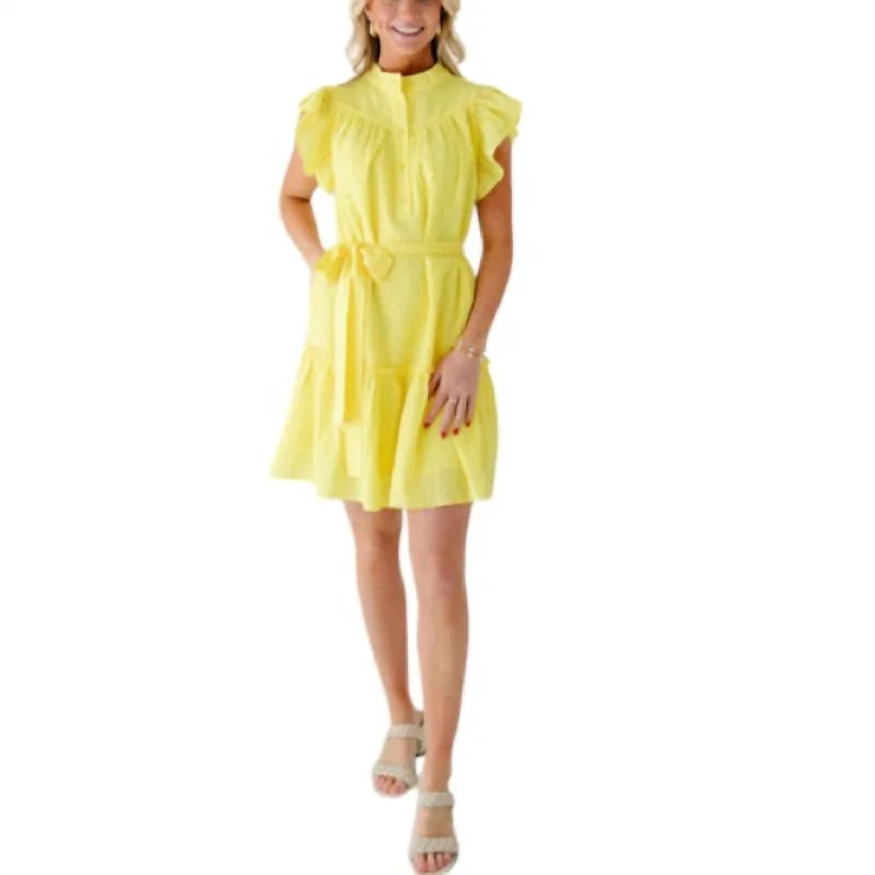 Extra Discounts Placket Peplum Dress In Citrus