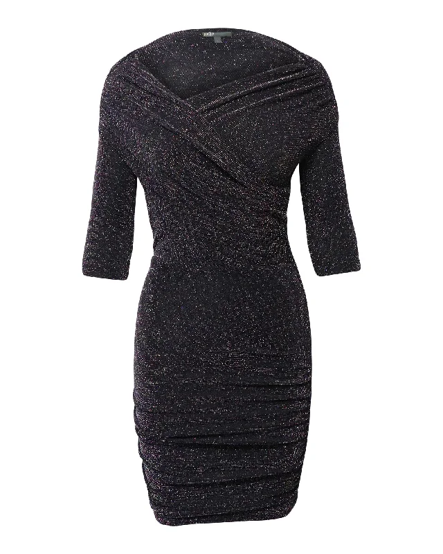 Seasonal Sale Maje Riola Stretch Bodycon Mini Dress in Black Polyamide
