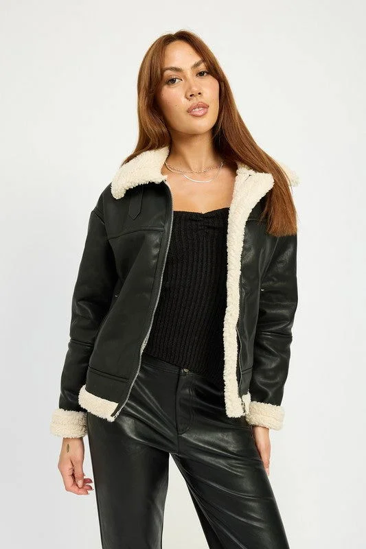 Huge Discounts Emory Park Shearling Moto Jacket