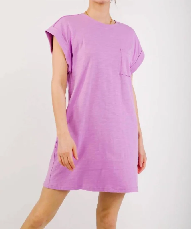 Deep Discounts T-Shirt With Pocket Dress In Lavender