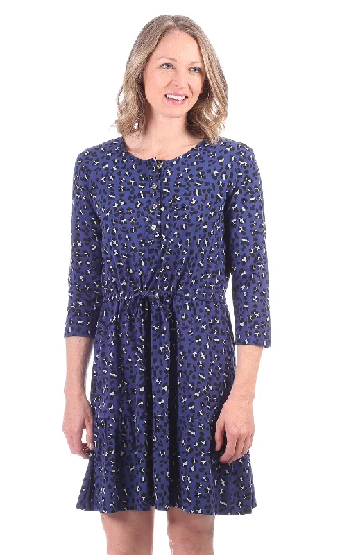 Weekend Deal Stevie Dress in Blue Leopard