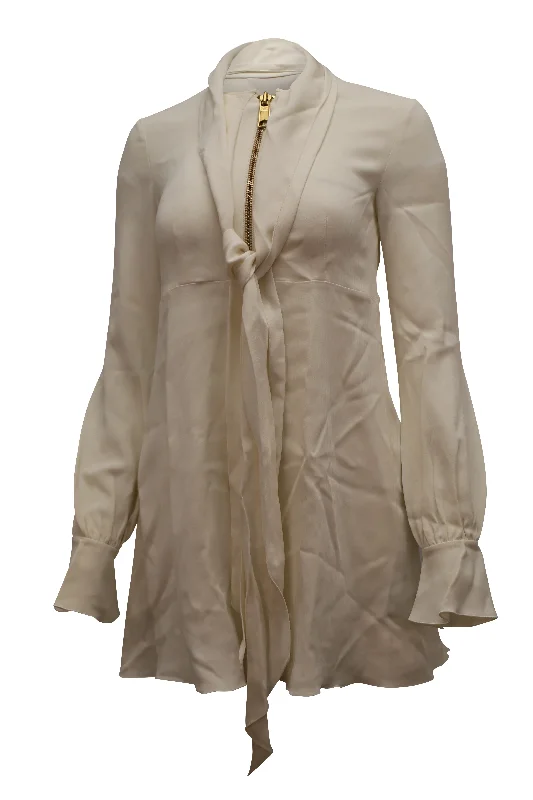 Today’s Special Rachel Zoe Tie Neck Mini Dress in White Viscose