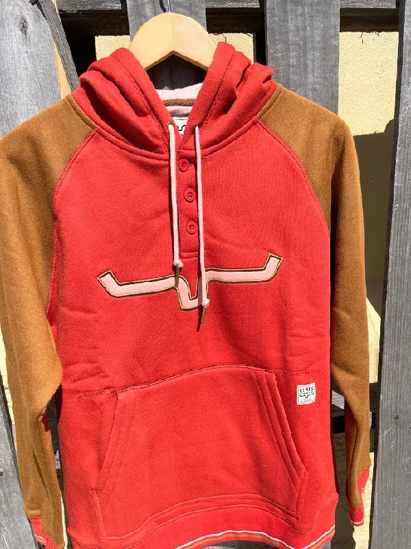 Act Fast Women's Kimes Ranch Amigo Fleece Hoodie In Burnt Red  *CLOSEOUT*