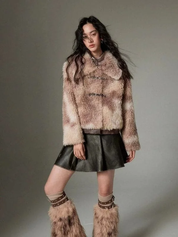 Must-Have Deals Short Fur Jacket In Marble Color