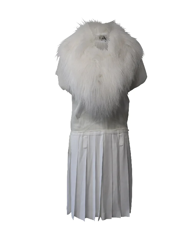 Members Only Miu Miu A/W 22 Sable Dress in White Acetate
