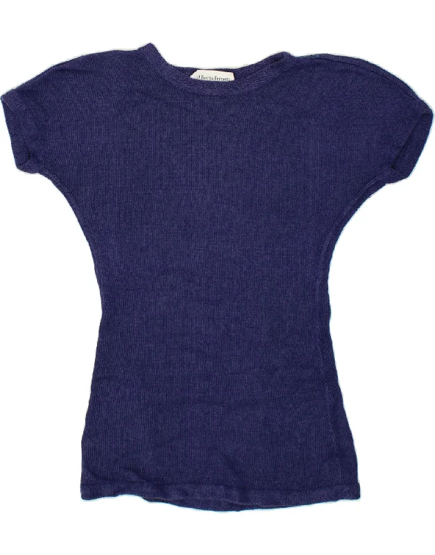 Year-End Sale ALBERTA FERRETTI Womens Boat Neck Jumper Sweater UK 14 Medium Navy Blue Year-End Sale ALBERTA FERRETTI Womens Boat Neck Jumper Sweater UK 14 Medium Navy Blue