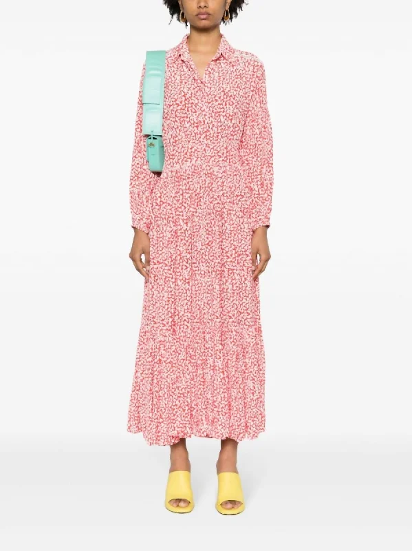 Unmissable Offer Sienna Midi Dress In Ditsy Scarlet