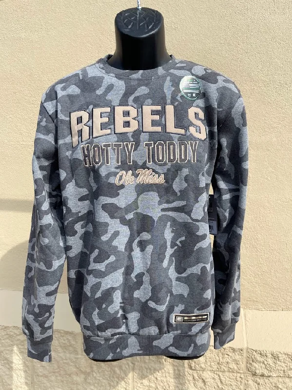 Big Discounts Men's Colosseum OTFC11326-UM Ole Miss Coyote Crew Neck Sweatshirt Heather Combo
