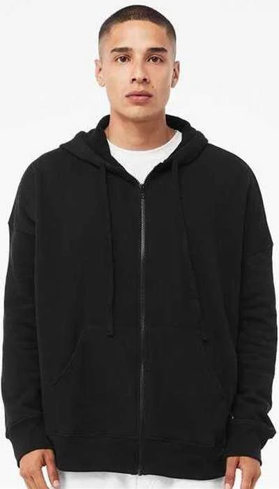 Super Bargain Bella + Canvas 3759 Unisex Sponge Fleece DTM Full-Zip Hoodie - Black