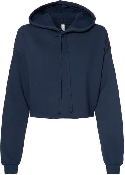 Doorbuster Deal Bella + Canvas 7502 Women's Cropped Fleece Hoodie - Navy