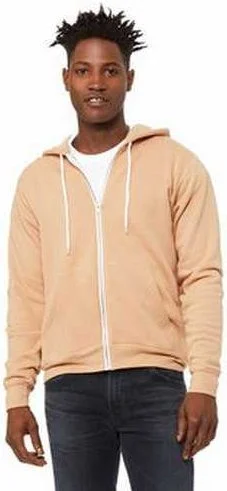 Can't Miss Bella + Canvas 3739 Unisex Poly-Cotton Fleece Full-Zip Hooded Sweatshirt - Heather Sand Dune Can't Miss Bella + Canvas 3739 Unisex Poly-Cotton Fleece Full-Zip Hooded Sweatshirt - Heather Sand Dune