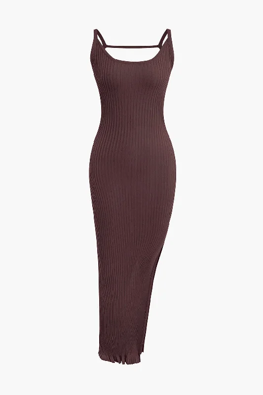 New Arrival Slit Backless Tank Maxi Dress