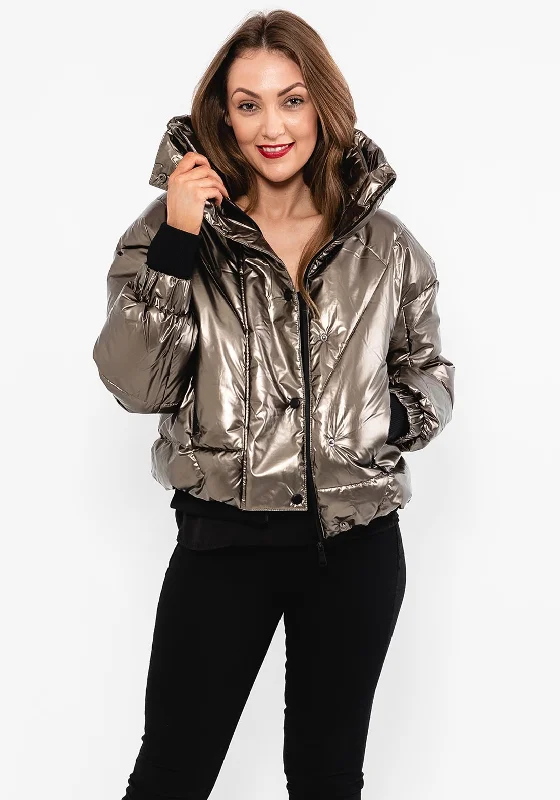 Final Sale Seventy1 Metallic Puffer Jacket, Bronze