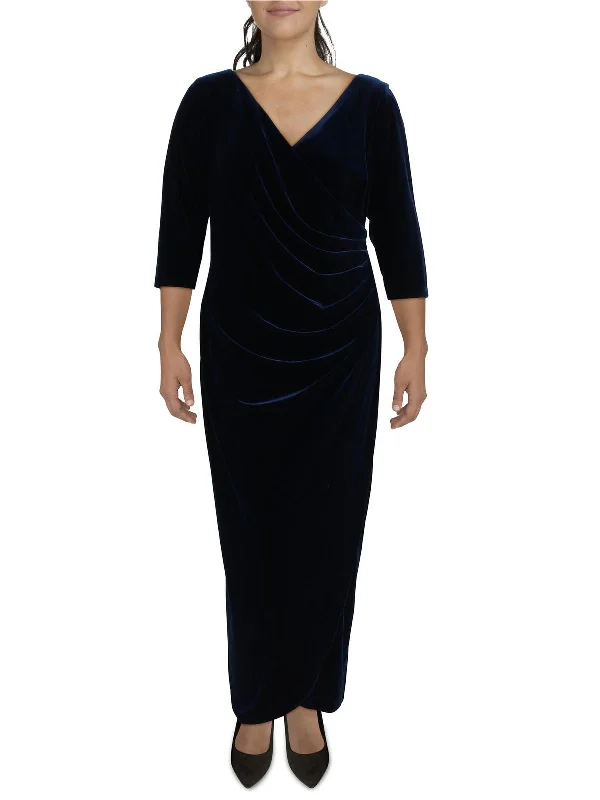 Deep Discounts Plus Womens Velvet Long Evening Dress