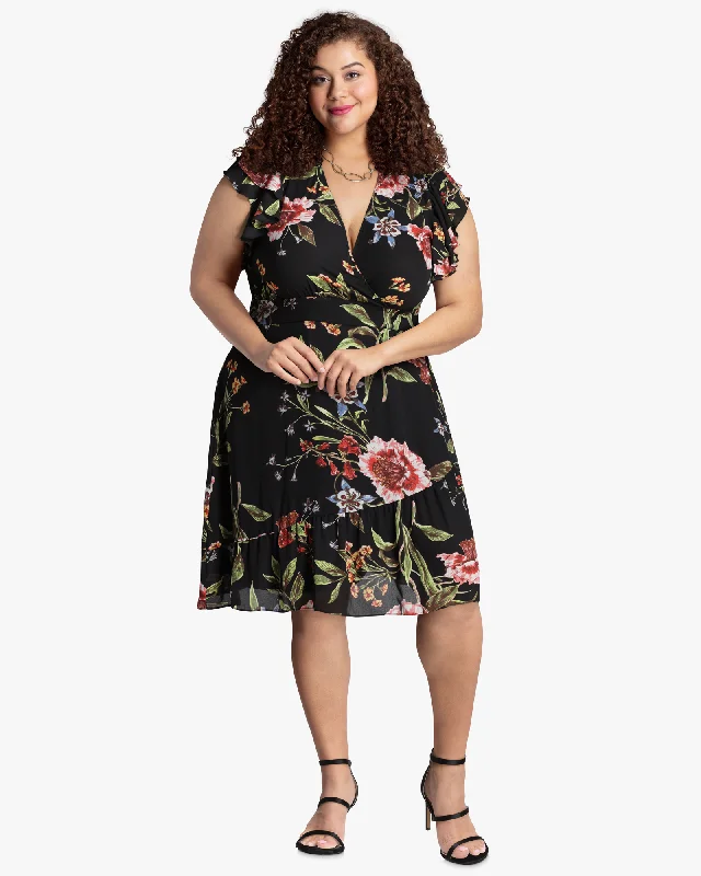 Instant Savings Santa Ana Ruffle Dress | Black / Pink