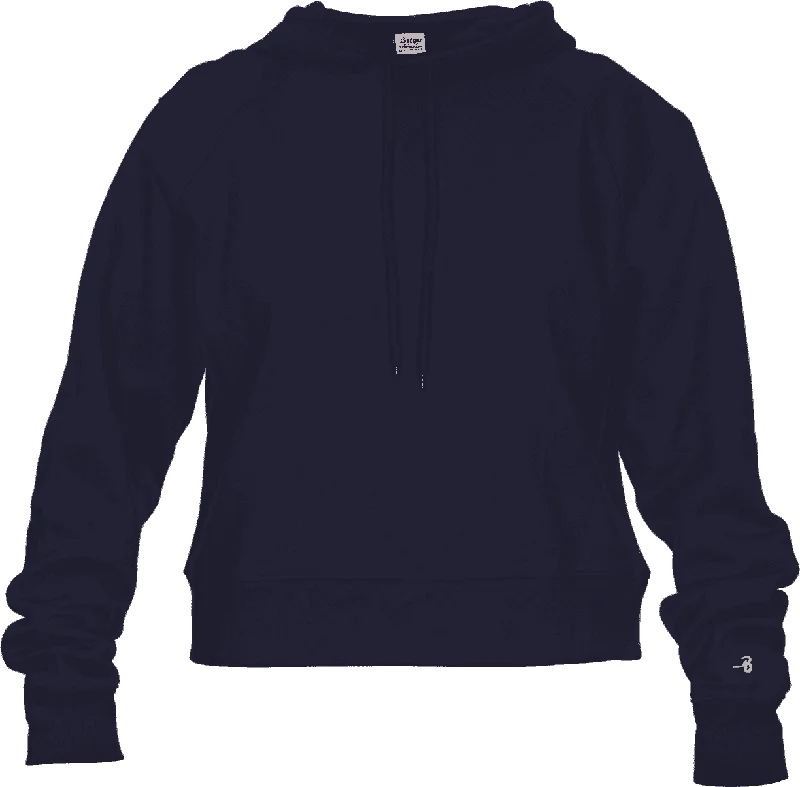Low Prices Badger Sport 1261 Athletic Fleece Women's Crop Hoodie - Navy