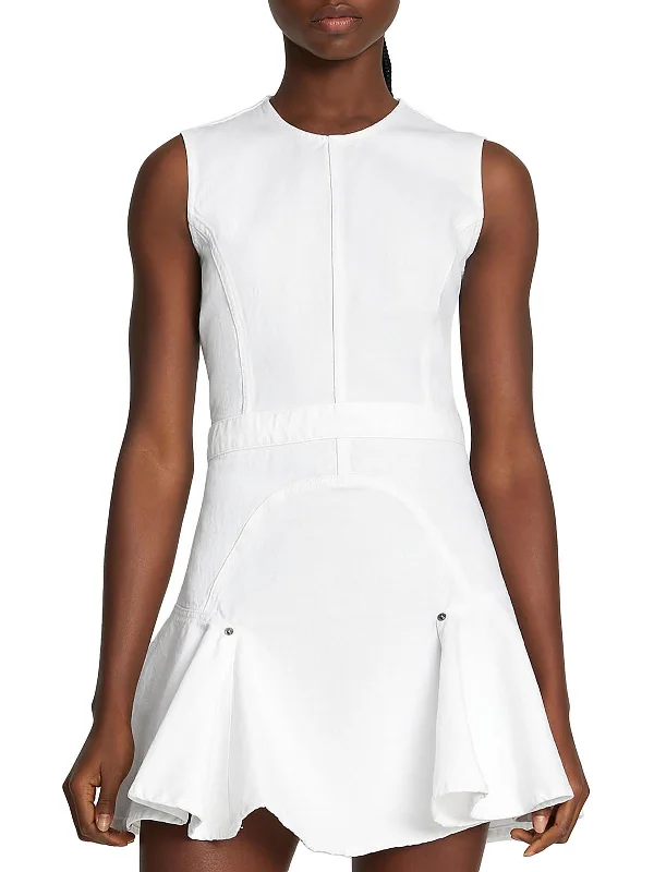 Special Buy Flounce  Womens Denium Sleeveless Fit & Flare Dress