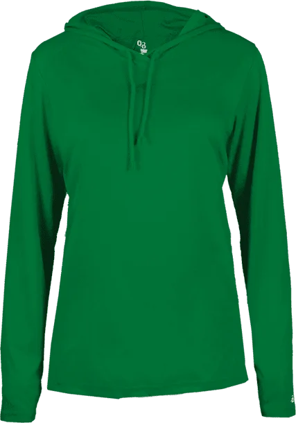 Take Advantage Badger Sport 4165 B-Core Long Sleeve Ladies Hoodie Tee - Kelly