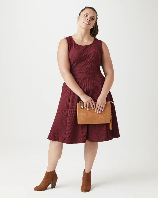 Best Seller Ortiga Fit and Flare Dress | Burgundy