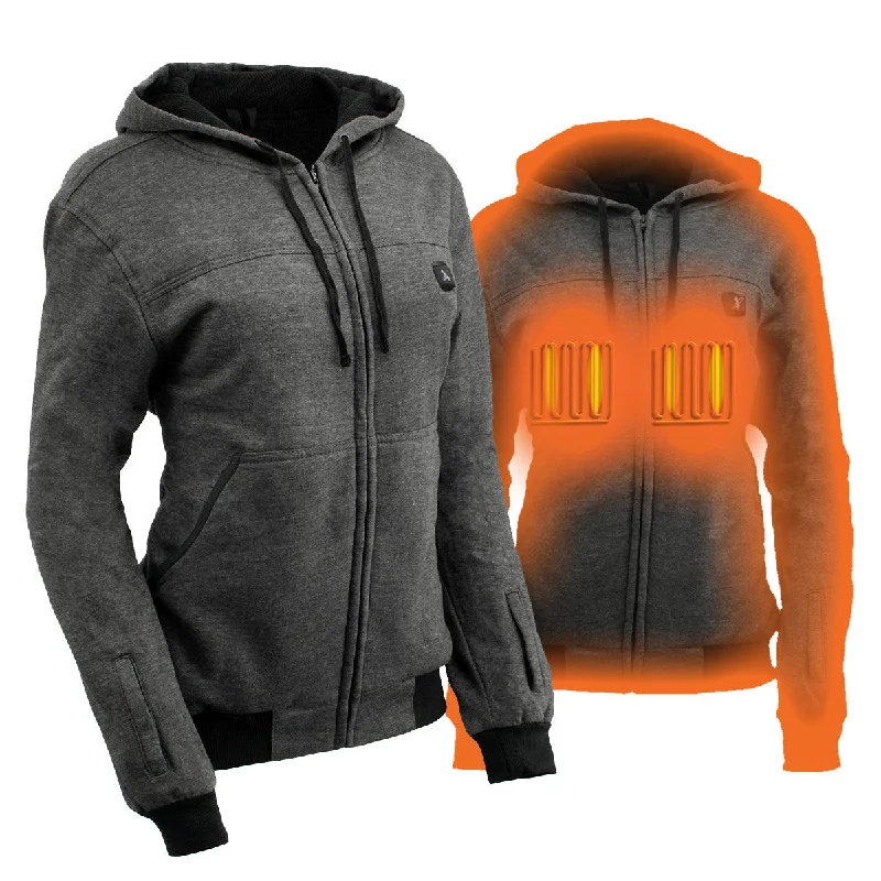 Limited Stock Nexgen Heat MPL2717DUAL Technology Women's Heated Hoodie - Grey Sweatshirt Jacket for Winter Season w/ Battery Pack Limited Stock Nexgen Heat MPL2717DUAL Technology Women's Heated Hoodie - Grey Sweatshirt Jacket for Winter Season w/ Battery Pack
