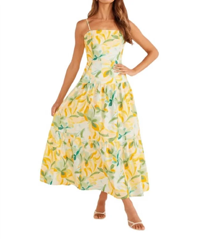Incredible Offers Solstice Tiered Midi Dress In Tropical