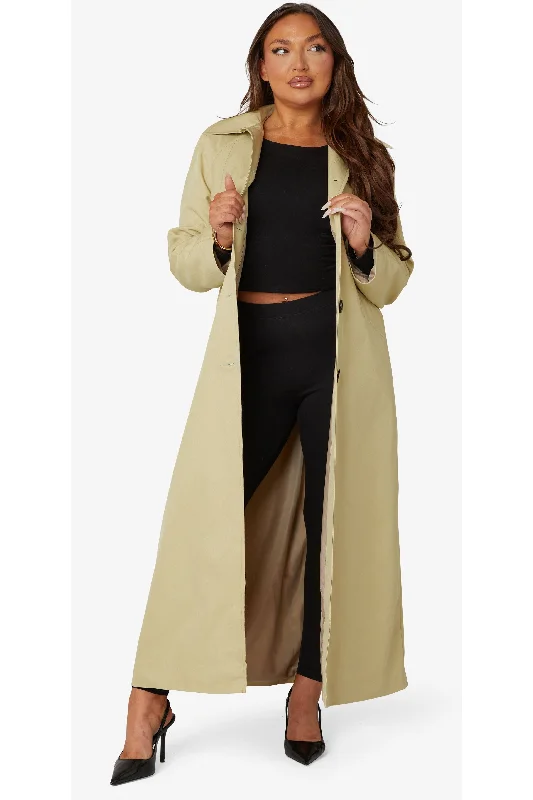 Can't Miss De La Creme Fashions Spring Summer Single Breasted Longline Collared Coat