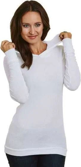 Exclusive Access Bayside 3425 Women's USA-Made Soft Thermal Hoodie - White