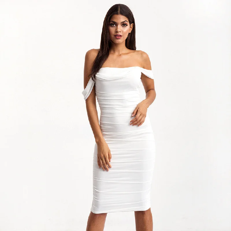 Limited Availability Off Shoulder Midi Bodycon Dress