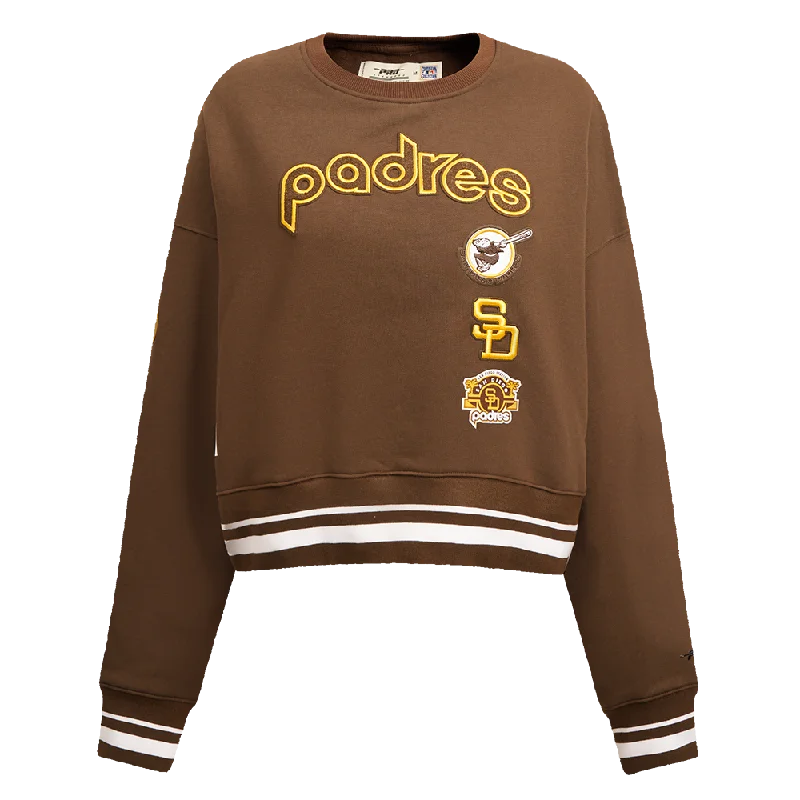 Overstock Sale SUDADERA DE CUELLO REDONDO MLB SAN DIEGO PADRES RETRO CLASSICS PARA MUJER Overstock Sale SUDADERA DE CUELLO REDONDO MLB SAN DIEGO PADRES RETRO CLASSICS PARA MUJER