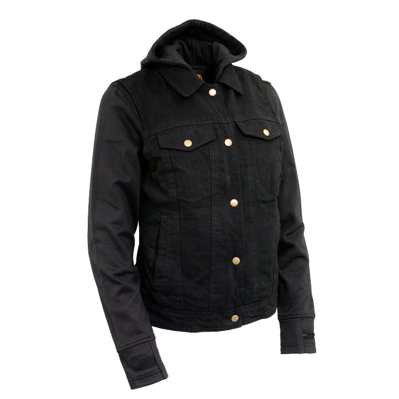 Deal Explosion Milwaukee Leather MDL4002 Women's Black Denim 2 in 1 Shirt Style Collar Motorcycle Rider Vest W/ Removable Hoodie Deal Explosion Milwaukee Leather MDL4002 Women's Black Denim 2 in 1 Shirt Style Collar Motorcycle Rider Vest W/ Removable Hoodie