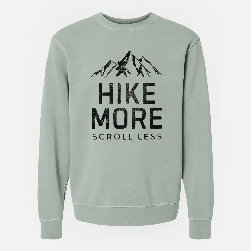 Markdowns Hike More - Scroll Less - Unisex Pigment Dyed Crew Sweatshirt