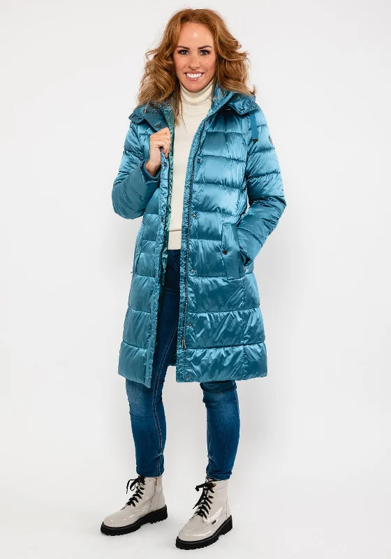 Huge Discounts Green Goose High Shine Quilted Coat, Blue