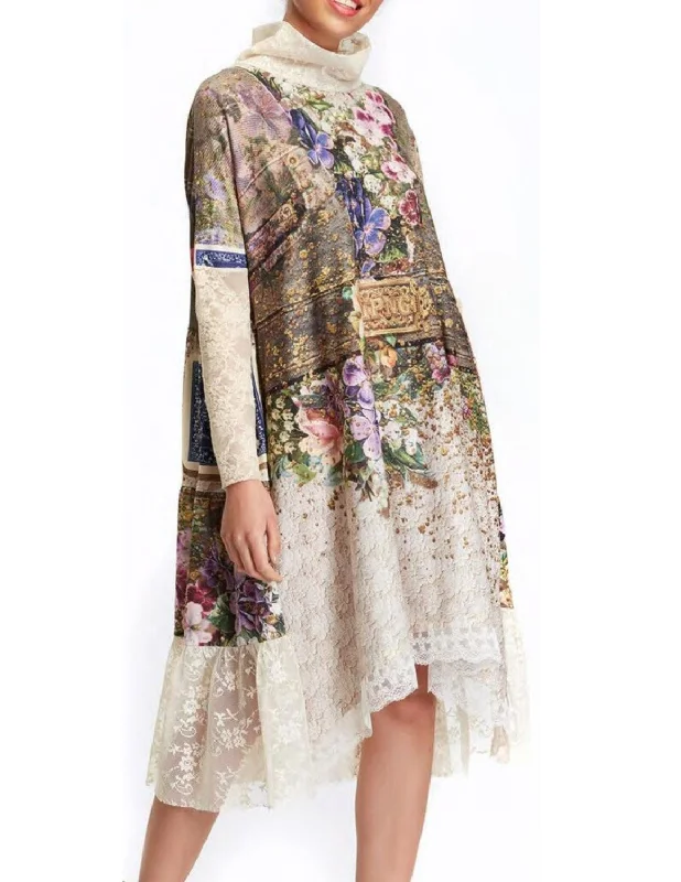 Exclusive Access Fortune In Flowerland Ruffled Comfort Dress In White