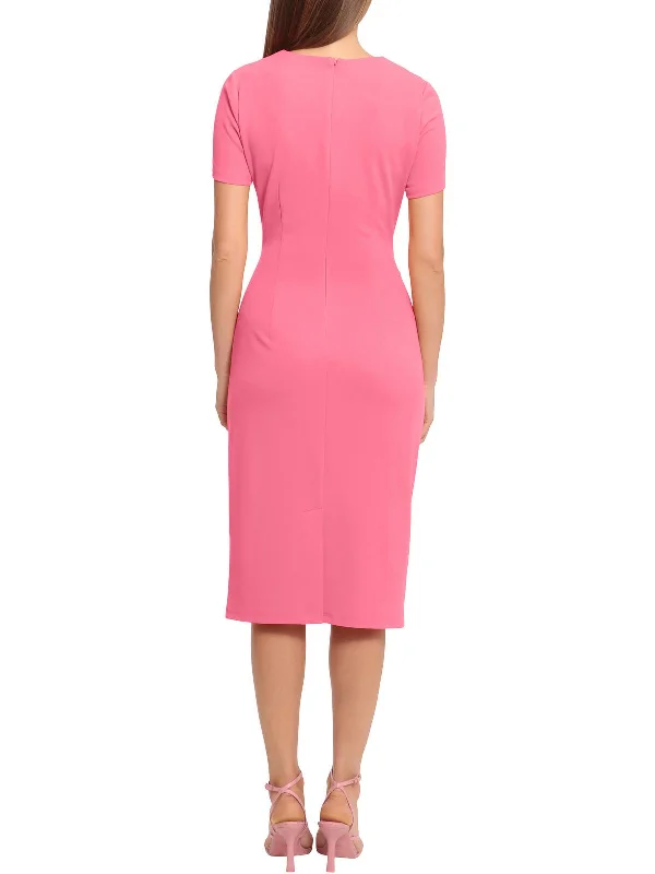 Special Savings Womens Ruched Knee Length Sheath Dress