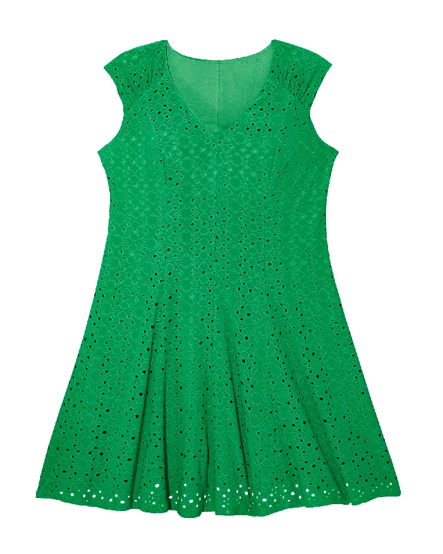 While Supplies Last Maria Eyelet A-Line Dress | Light Green
