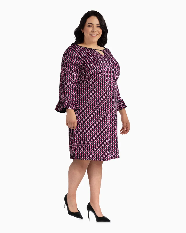 Daily Deals Roswell Reversible Jersey Dress | Magenta / Black