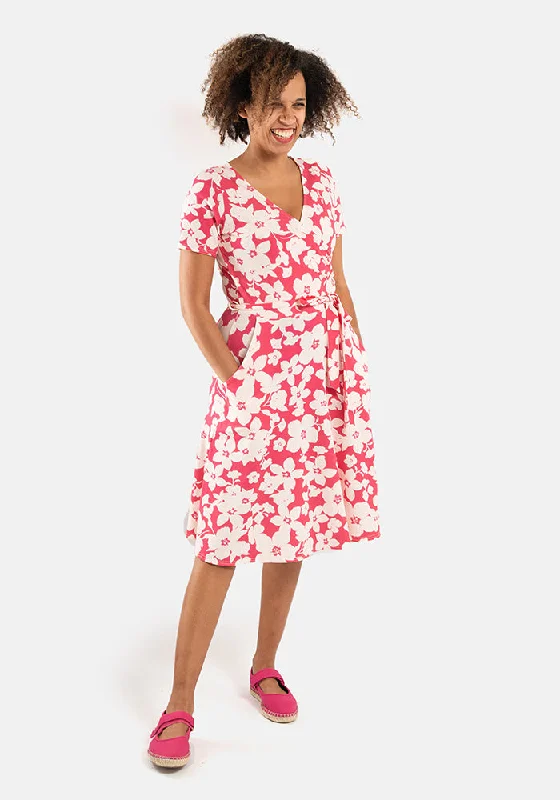 Weekend Deal Milly-May Pink Floral Print Cotton Dress