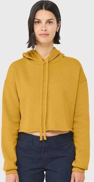 Holiday Sale Bella + Canvas 7502 Women's Crop Fleece Hoodie - Heather Mustard