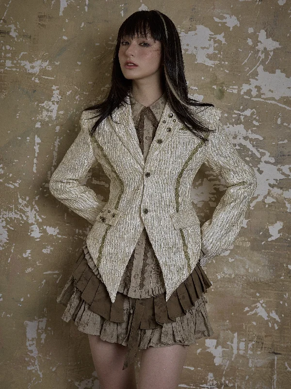 Unmissable Offer Three-Dimensional Texture Short Slim Fit Jacket