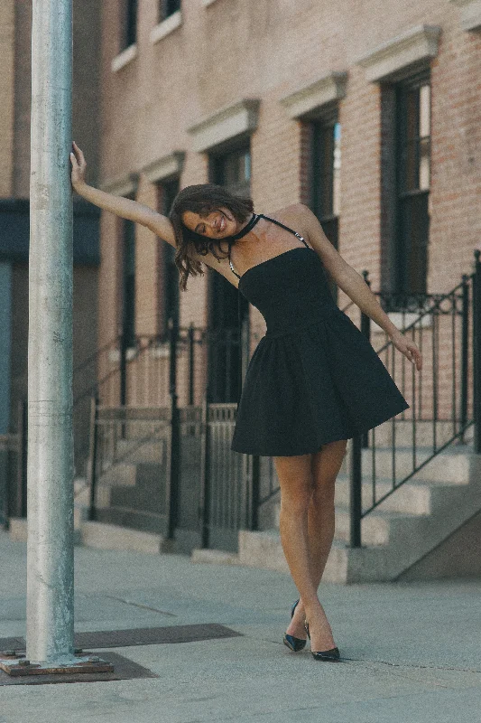 Don't Wait Ruby Halter Mini Dress - Black