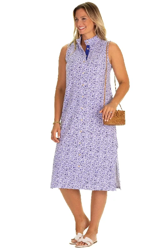 Amazing Deals The Midi Kerry Dress in Blue Basketweave