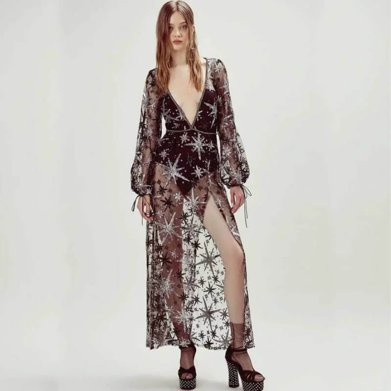 Overstock Sale See Through Cut Out Lined Dress