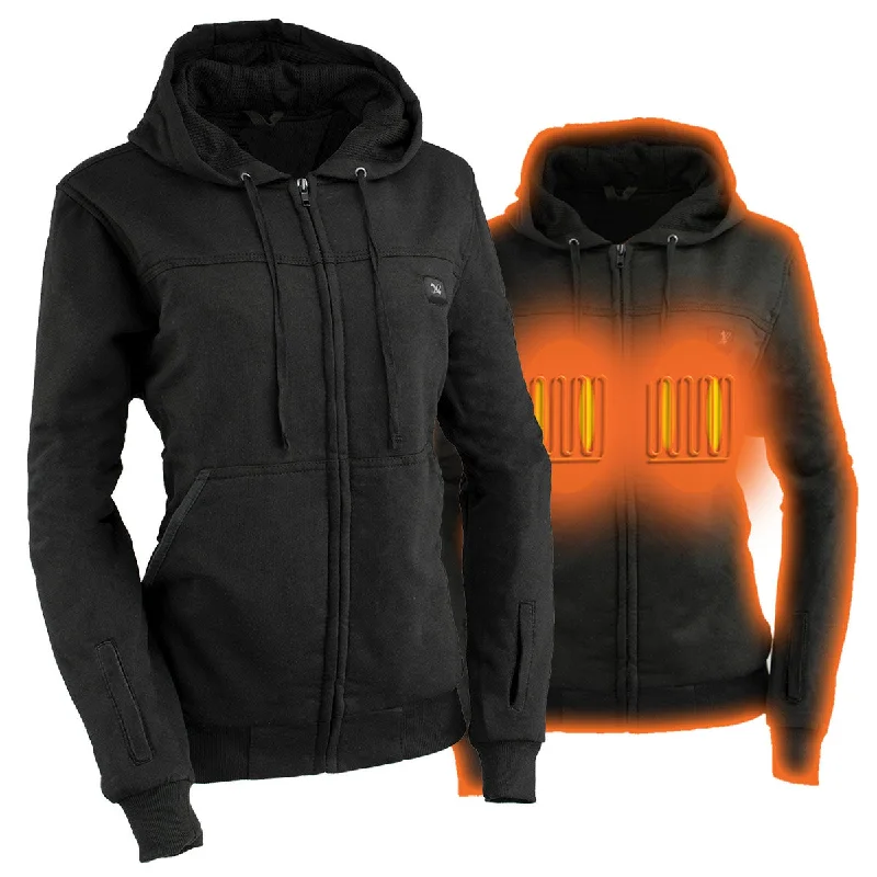 YEAR-End Sale Nexgen Heat MPL2717DUAL Technology Women's Heated Hoodie - Black Sweatshirt Jacket for Winter Season w/Battery Pack YEAR-End Sale Nexgen Heat MPL2717DUAL Technology Women's Heated Hoodie - Black Sweatshirt Jacket for Winter Season w/Battery Pack