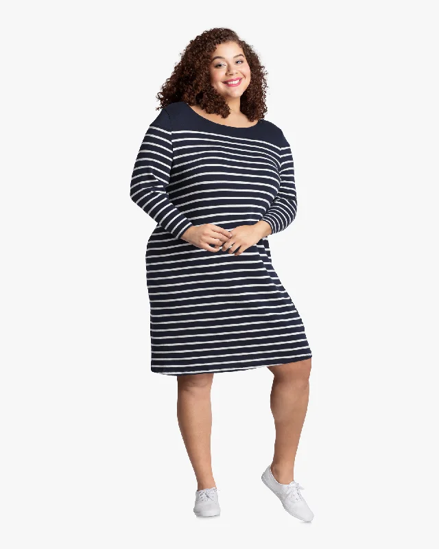 Markdowns Striped Shift Dress | Navy / White