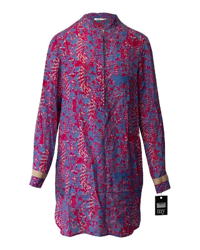 Early Bird Discount See by Chloe Buttondown Shirt Dress in Phytonskin Print Silk