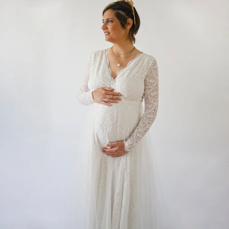 Online Only Maternity Tulle Dress #7006