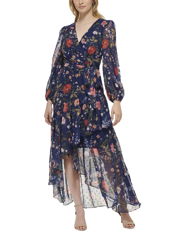 Clearance Sale Eliza J Printed Chiffon Midi Dress