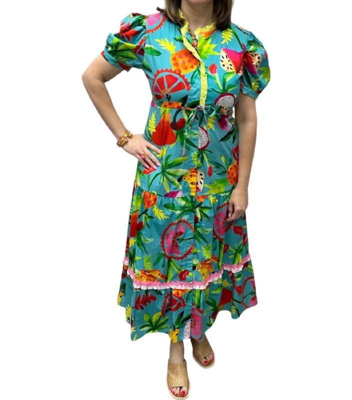 Can't Miss Genevieve Midi Dress In Poolside