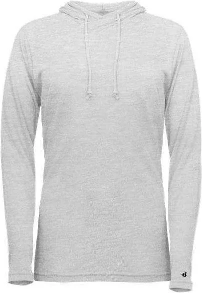Limited Edition Badger Sport 496500 Tri-Blend Surplice Women's Hoodie Tee - White