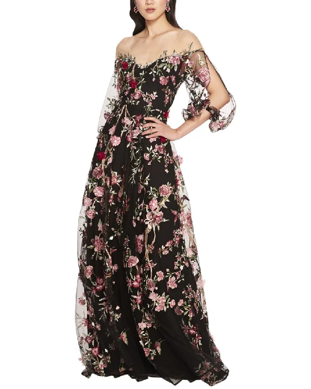 Best Deals Marchesa Notte Embroidery Gown